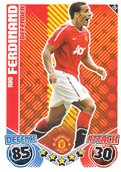 Rio Ferdinand Manchester United 2010/11 Topps Match Attax #204